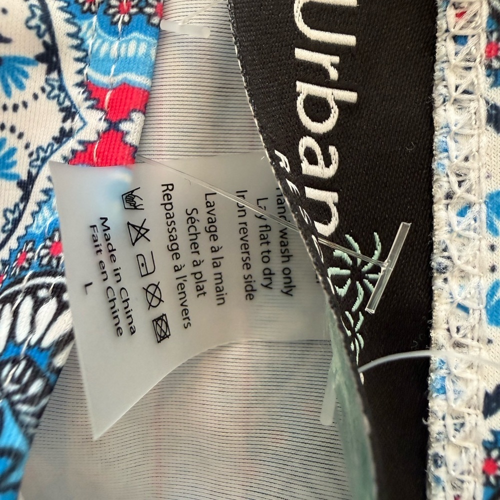 Urban Lux 3-Piece Swimsuit Set BNWT Size L Bikini + Sarong Pareo Blue Medallion - Picture 10 of 13